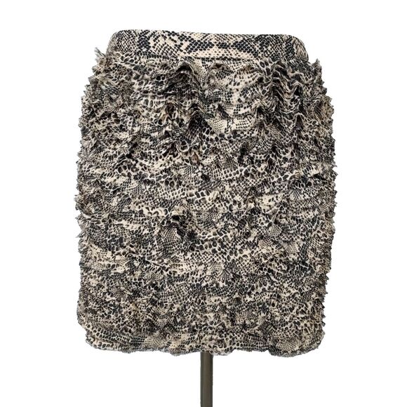 MICHAEL Michael Kors Womens size 12 Snake Print Tiered Ruffled Skirt NWT - Picture 1 of 11